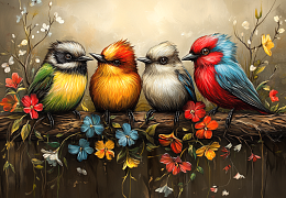 Пазл деревянный Алма 1000 деталей. Дикие и симпатичные. Цветочная гармония