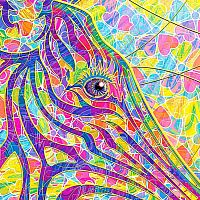 Пазл Pintoo 1000 деталей: Зебра в цветах