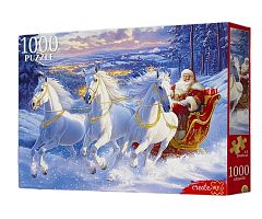 Пазл Рыжий Кот 1000 деталей: Три белых коня