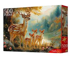 Пазл Рыжий Кот 500 деталей: Олени у озера