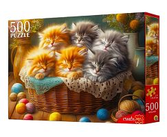 Пазл Рыжий Кот 500 деталей: Спящие котята