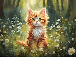 Пазл деревянный Алма 300 деталей  Пушистые создания. Котенок №5