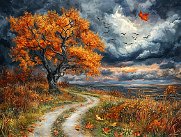 Пазл деревянный Алма 500 деталей. Волшебство природы. Море и осенние краски