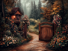 Пазл деревянный Алма 500 деталей. Волшебство природы. Калитка в лесную сказку