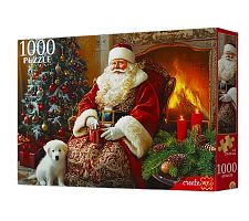 Пазл Рыжий Кот 1000 деталей: Вечер у камина