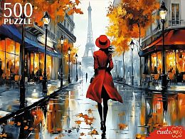 Пазл Рыжий Кот 500 деталей: Девушка в Париже