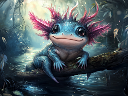 Пазл деревянный Алма 500 деталей. Дикие и симпатичные. Сказочный аксолотль