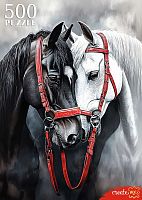 Пазл Рыжий Кот 500 деталей: Влюбленные лошади