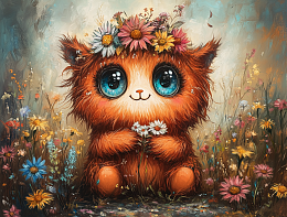 Пазл деревянный Алма 500 деталей. Милые монстрики. Рыжик на лугу