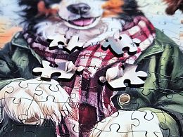 Пазл деревянный Алма 500 деталей Звери как люди. Собачье чаепитие