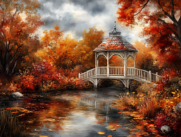 Пазл деревянный Алма 500 деталей. Волшебство природы. Беседка в парке