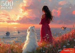 Пазл Рыжий Кот 500 деталей: На закате