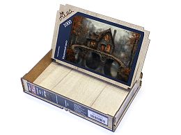 Пазл деревянный Алма 1000 деталей Сказочные домики. Каменный мост