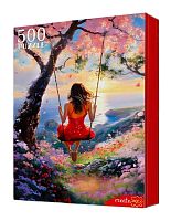 Пазл Рыжий Кот 500 деталей: Девушка на качелях (УЦЕНКА)