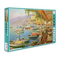 Пазл Фрея 1000 деталей: Завтрак в кафе у причала