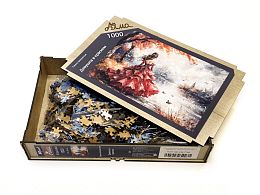 Пазл деревянный Алма 1000 деталей. Самые прекрасные. Девушка в красном.