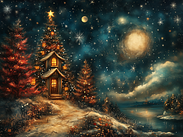 Пазл Алма деревянный 500 деталей. Новый год. Домик под новой год