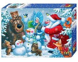 Пазл Step puzzle 160 деталей: Новогодняя полянка