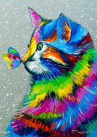 Пазл Enjoy 1000 деталей: Яркий кот и бабочка