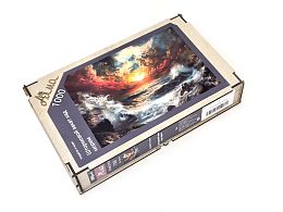 Пазл деревянный Алма 1000 деталей. Корабли и море. Штормовой закат над морем