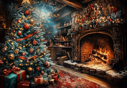 Пазл Алма ПРЕМИУМ деревянный 1000 деталей. Новый год. Сказка у огня