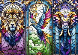 Пазл Trefl 1000 деталей: Витраж. Животные