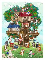 Пазл Pintoo 1200 деталей: Ньянсонги. Цветное кошачье дерево