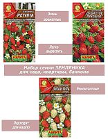 Набор семян, семена земляники для кашпо, подоконника, квартиры, балкона