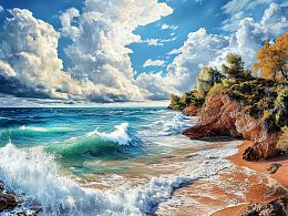 Пазл деревянный Алма 500 деталей. Волшебство природы. Танец моря.