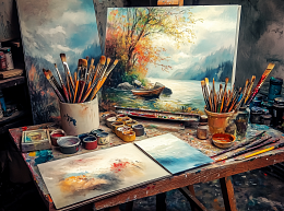 Пазл Алма мини 150 деталей. Кисти и краски