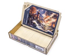 Пазл деревянный Алма 1000 деталей Корабли и море. Маяк и парус