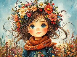 Пазл деревянный Алма 500 деталей. Самые прекрасные. Девушка с венком из цветов