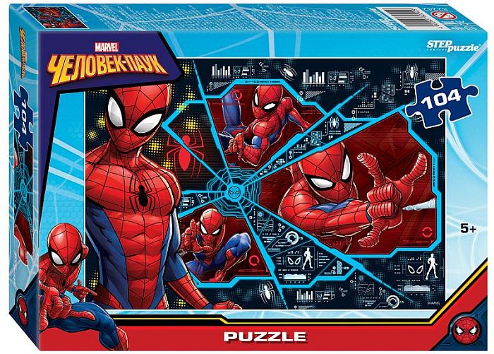 Пазл Step puzzle 104 деталей: Человек-паук (Marvel)