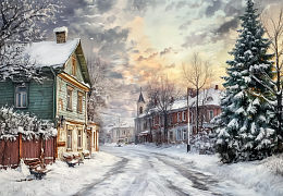 Пазл Алма деревянный 1000 деталей Города и страны. Зимний шёпот улиц