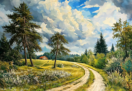 Пазл Алма деревянный 1000 деталей Волшебство природы. Дорога к дому