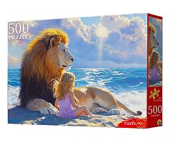 Пазл Рыжий Кот 500 деталей: Девочка и лев