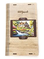 Пазл деревянный Алма 500 деталей Сказочные домики. Водопад у дома