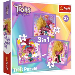 Пазл Trefl 20#36#50 деталей: Знакомьтесь с веселыми троллями