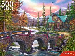 Пазл Рыжий Кот 500 деталей: Волшебный домик в горах