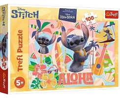Пазл Trefl 100 деталей: Стич и его друзья в действии