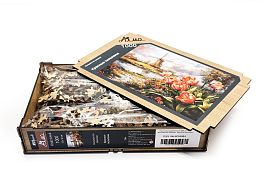 Пазл Алма деревянный 1000 деталей Волшебство природы. Красные тюльпаны