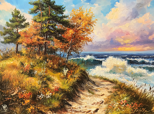 Пазл Алма мини 150 деталей. Сосны и море