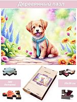 Пазл деревянный Алма 300 деталей  Пушистые создания. Щенок  №8