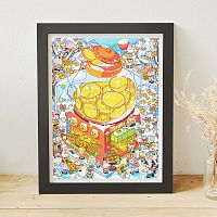 Пазл Pintoo 1200 деталей: Memeko. Апельсиновый чай зимой