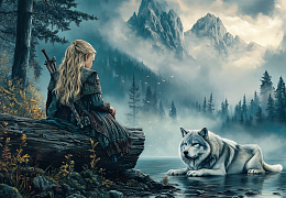 Пазл Алма деревянный ПРЕМИУМ 1000 деталей. Сказочный мир. Духи севера