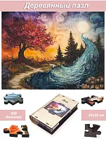 Пазл деревянный Алма 500 деталей. Невозможное - возможно. Лесная симфония красок
