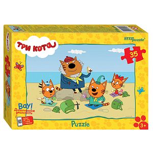 Пазл Step puzzle 35 деталей: Три кота (new 3)