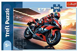 Пазл Trefl 100 деталей: Мотоцикл на треке