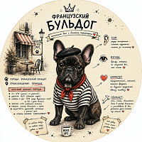 Пазл Алма деревянный круглый 142 детали. Собаки. Французский бульдог
