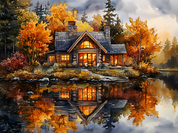 Пазл Алма деревянный 500 деталей. Сказочные домики. Золотая гавань